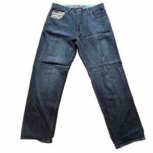 Mens Y2K Embroidered LRG Jeans Dark Wash‎ Blue 40 Waist 40x34 Deep Pockets